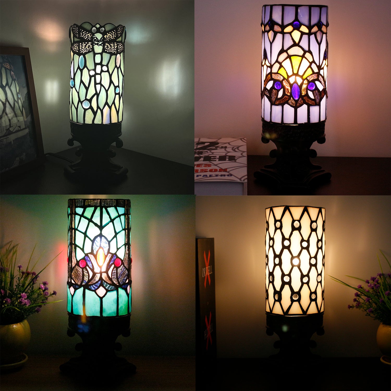 4 inch Candlestick Style Tiffany Table Lamp